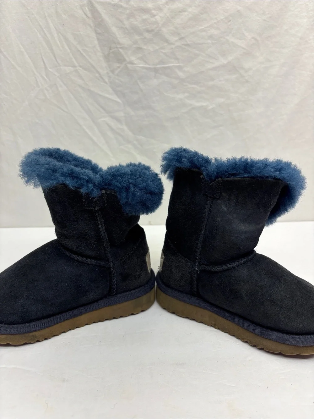 Kids Navy Bailey Button boots, SZ 7 for baby, box 72